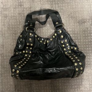 Kooba Jillian Black Leather Studded Hobo